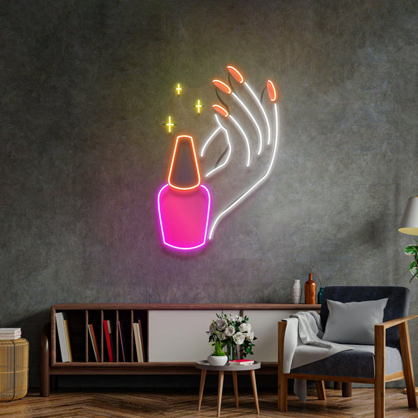 Hand Care LED Neon Sign Light Pop Art