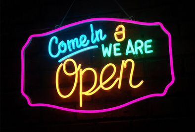 We’re Open Multicolored LED Neon Sign