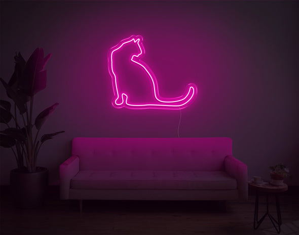 Cat Looking Back LED Neon Sign