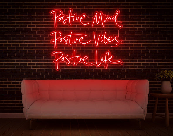 Positive Mind. Vibes. Life LED Neon Sign