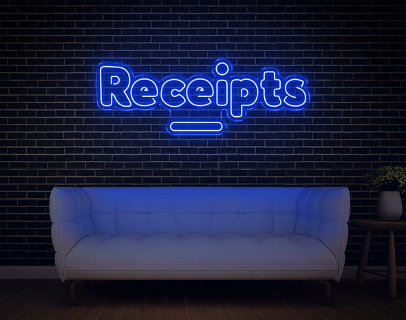 Receipts LED Neon Sign