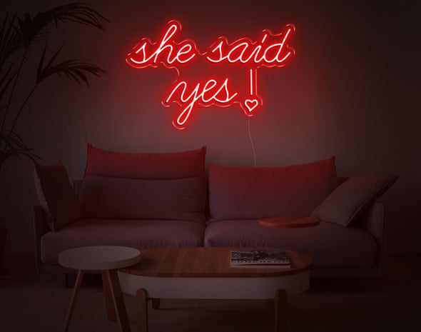 She Said Yes! LED Neon Sign